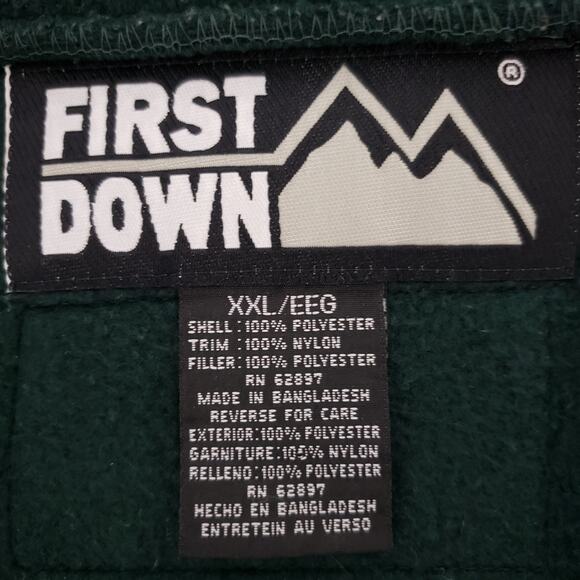 First Down Half Zip Packable Hood Pullover Fleece Hoodie Jacket Sweatshirt XXL - Picture 15 of 15